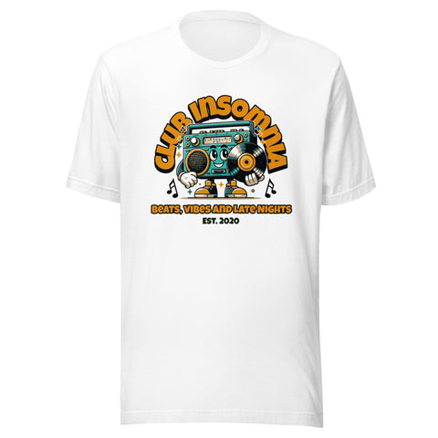 Club Insomnia Beats, Vibes & Late Nights Tee